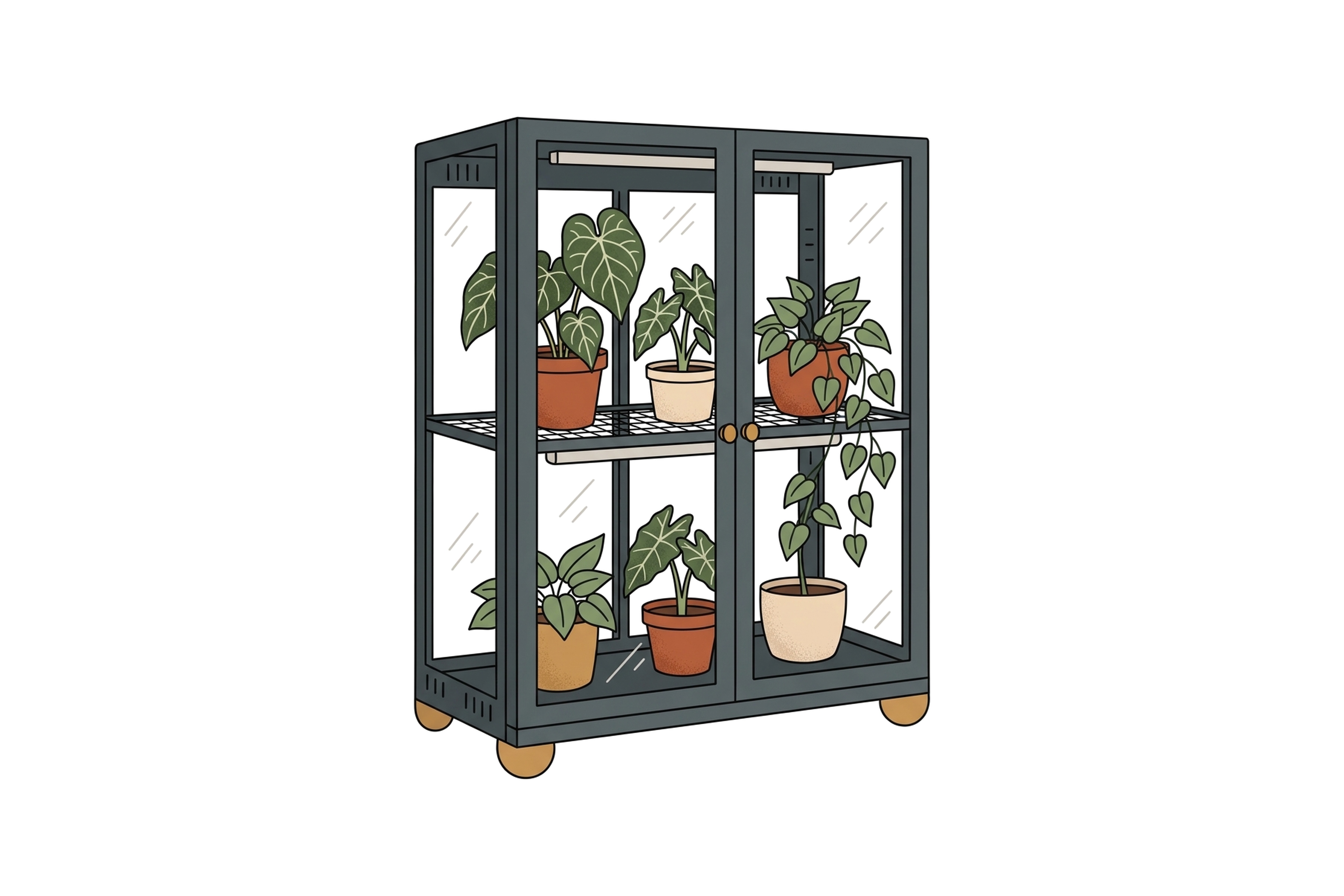 Minimalist Indoor Greenhouse Cabinet