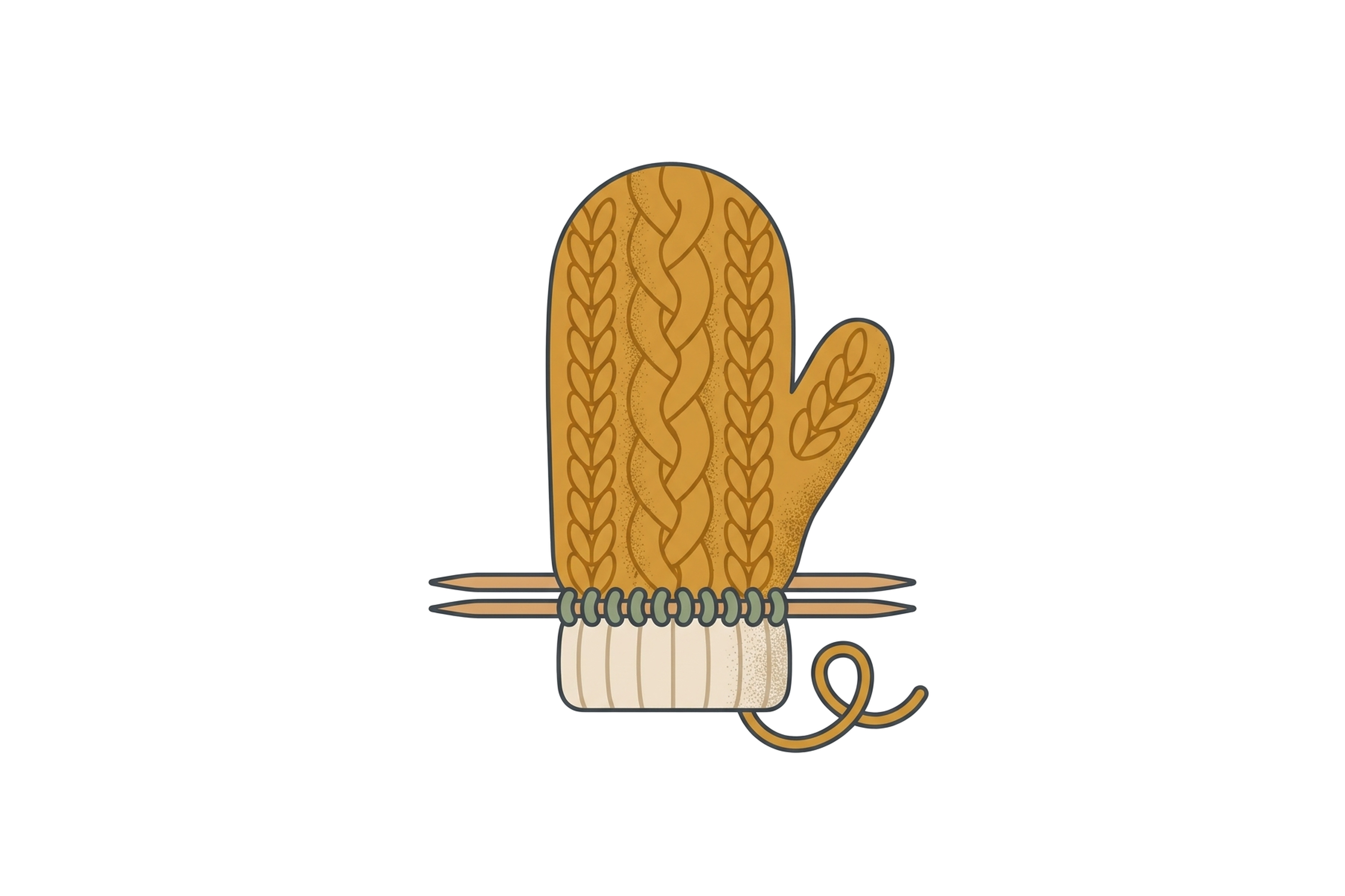 Traditional Cabled Wool Winter Mittens